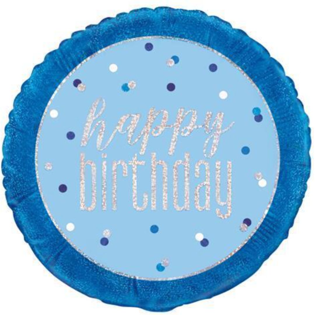 Large Helium Blue & Silver balloon (45cm)