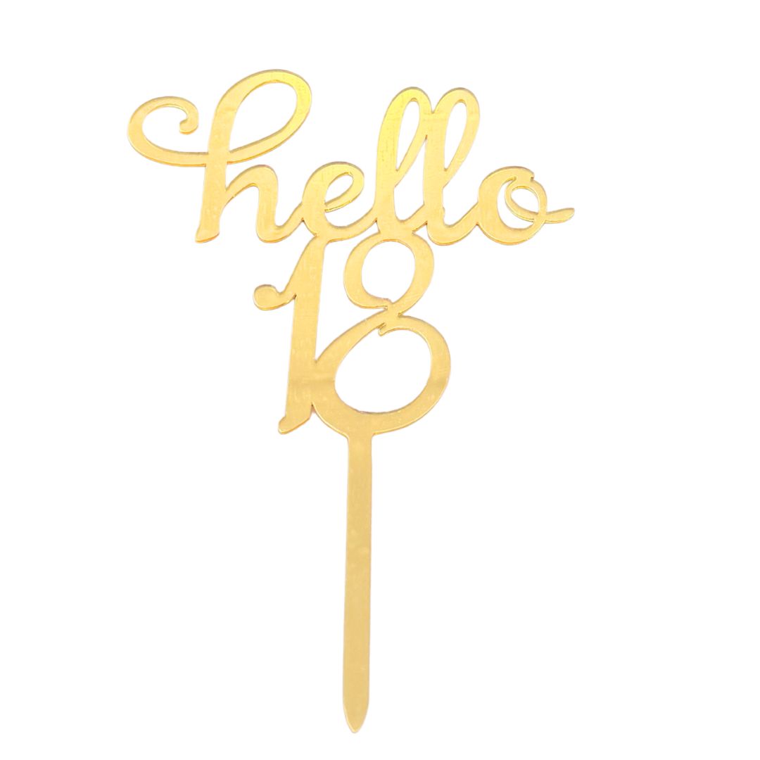 Hello 18 Gold Topper