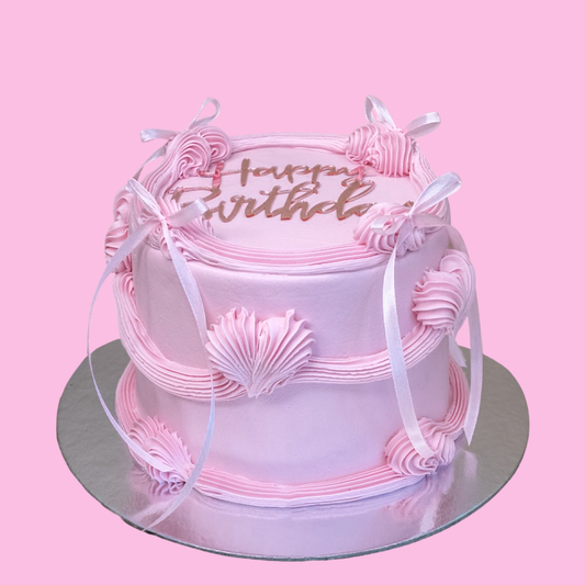 Pink Ribbons Cake