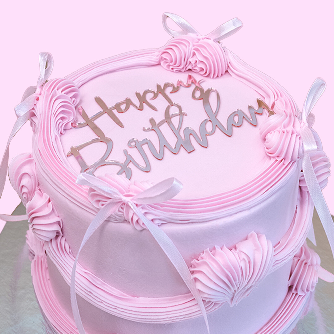 Pink Ribbons Cake