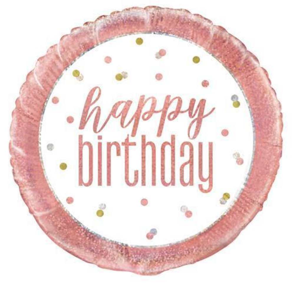 Large Helium Pink White HB Balloon (45cm)