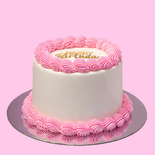 White & Pink Vintage Custom Cake