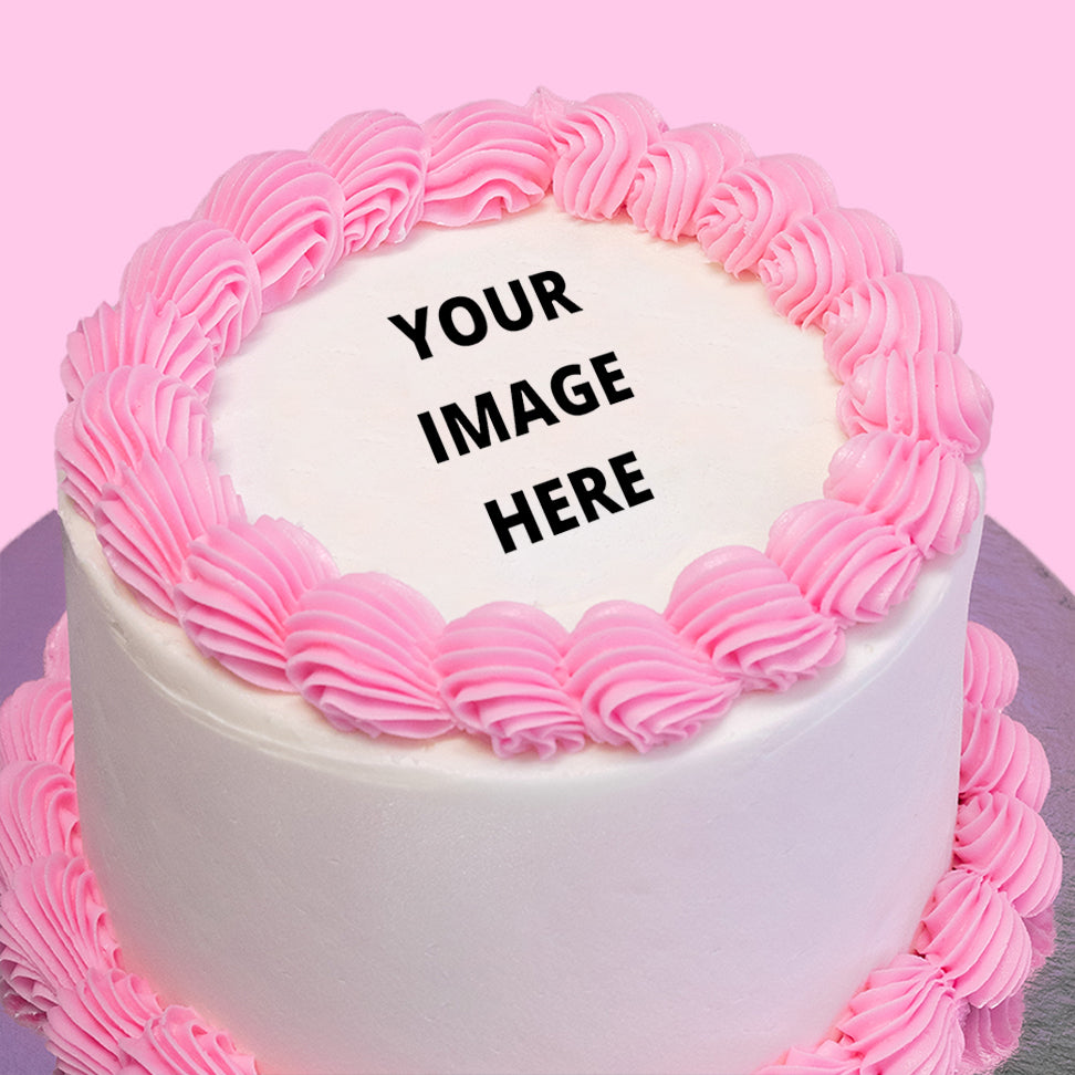 White & Pink Vintage Custom Cake