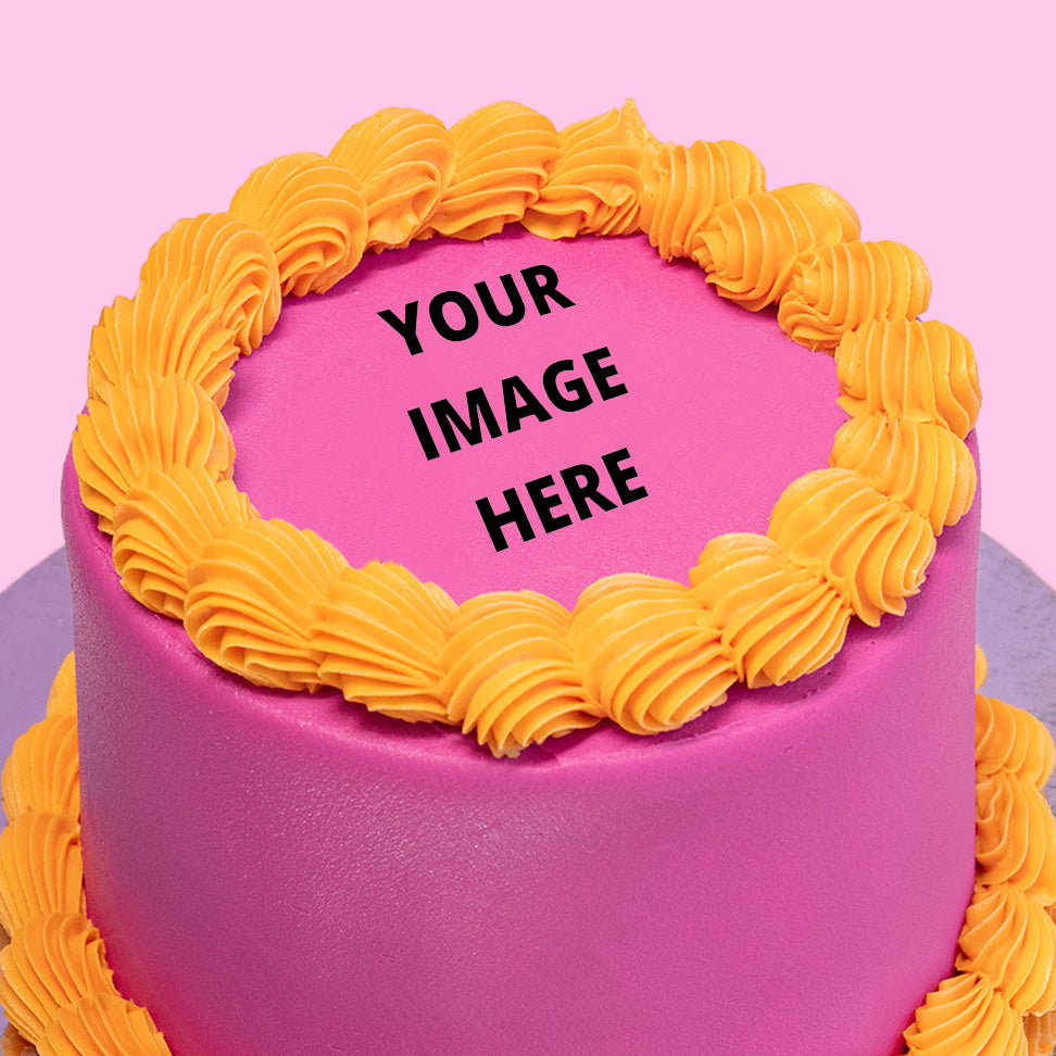 Fuchsia & Orange Vintage Custom Cake