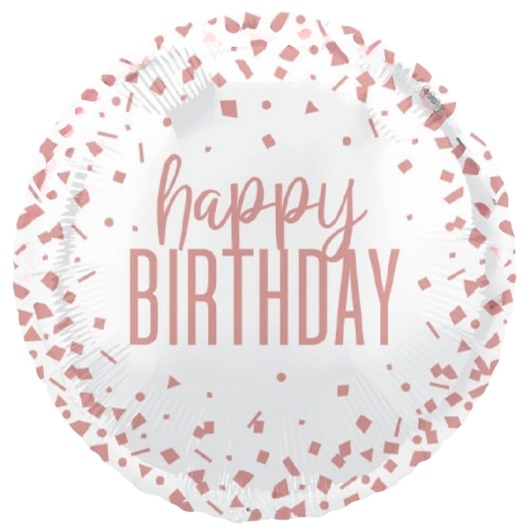 Large Helium White Pink HB Balloon (45cm)