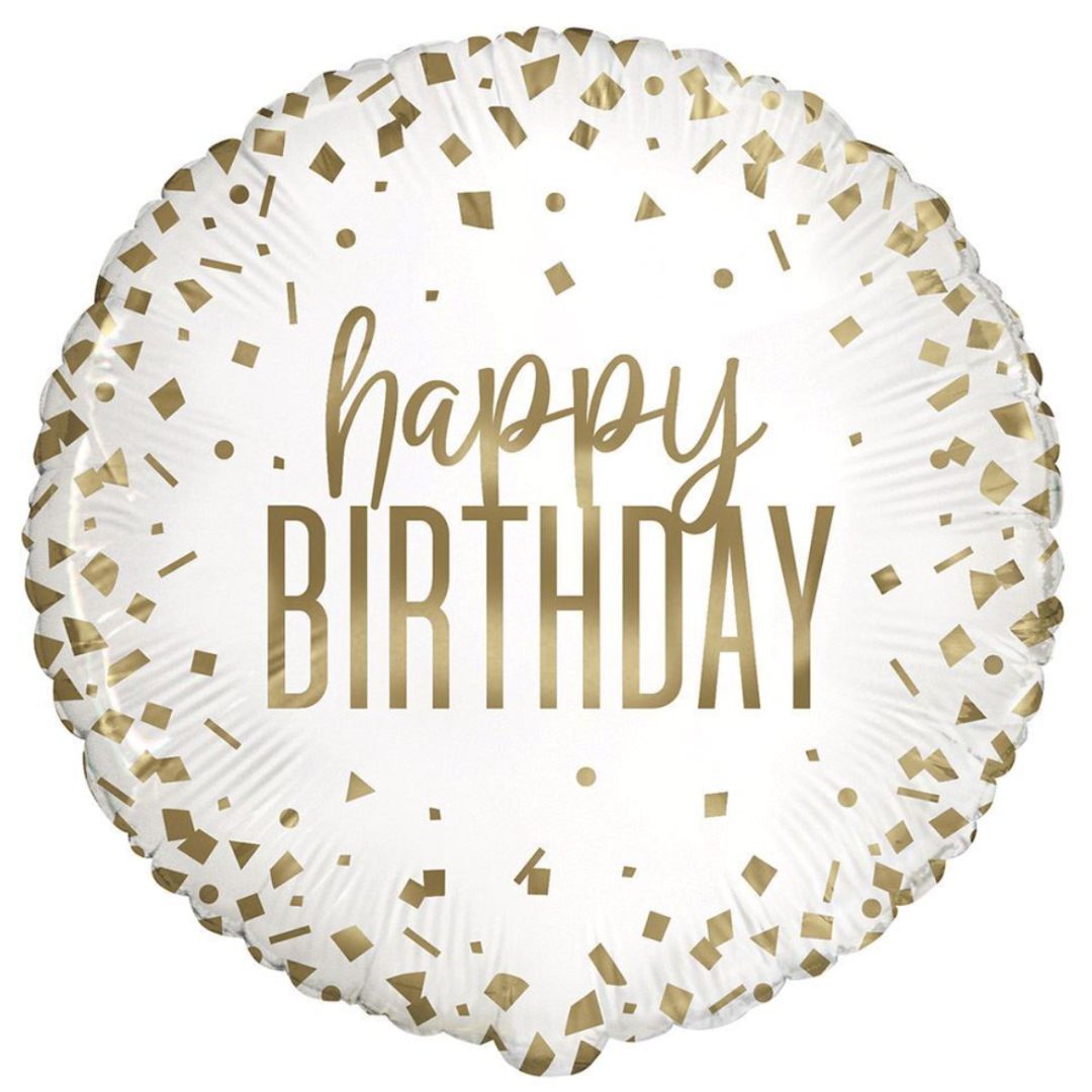 Large Helium White HB Balloon (45cm)
