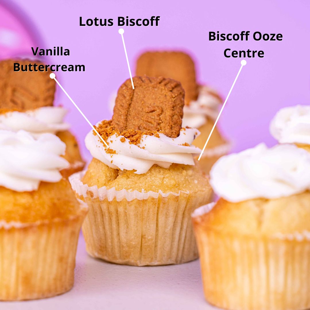 Lotus Cupcakes with oozing Nutella