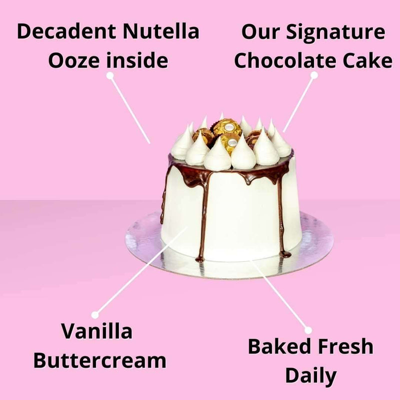 Ferrer'OOze Birthday Cake with oozing Nutella delivery on the gold coast why Favourite Baker is the best