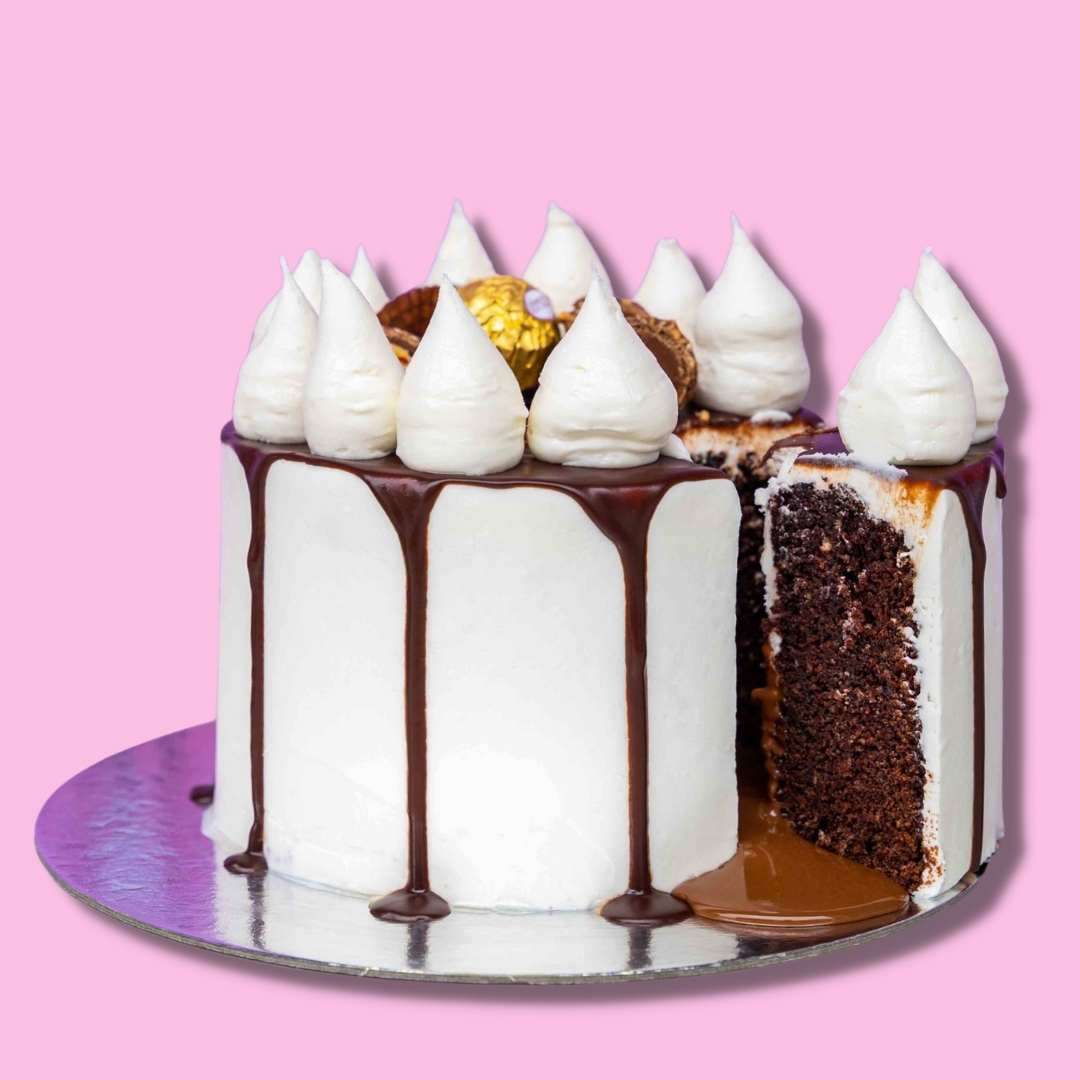 Ferrer'OOze Birthday Cake with oozing Nutella delivery on the gold coast