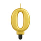 Gold Number Candle 0