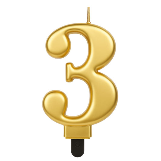 Gold Number Candle 3