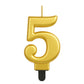 Gold Number Candle 5