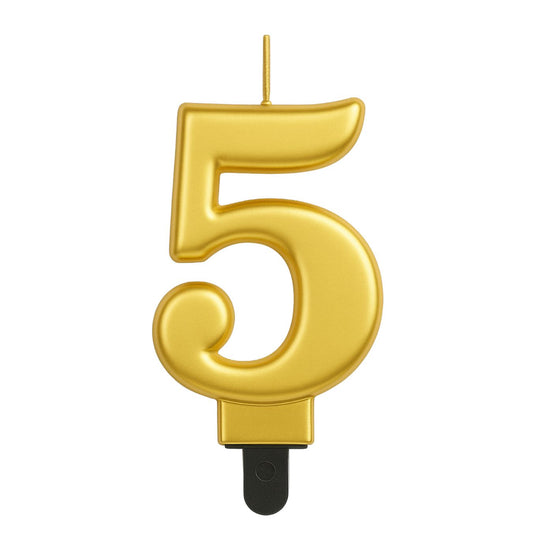 Gold Number Candle 5