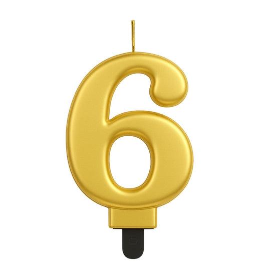 Gold Number Candle 6