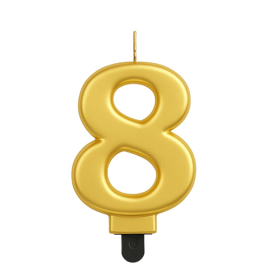 Gold Number Candle 8