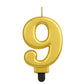 Gold Number Candle 9