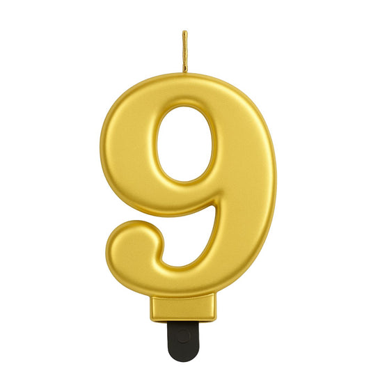Gold Number Candle 9