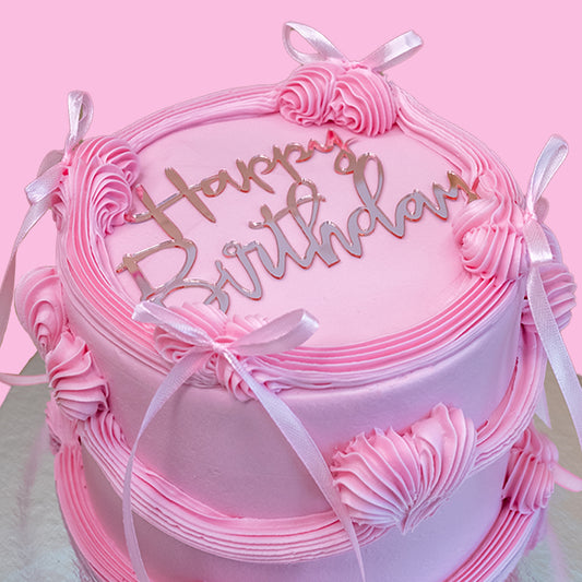 Pink Ribbons Cake
