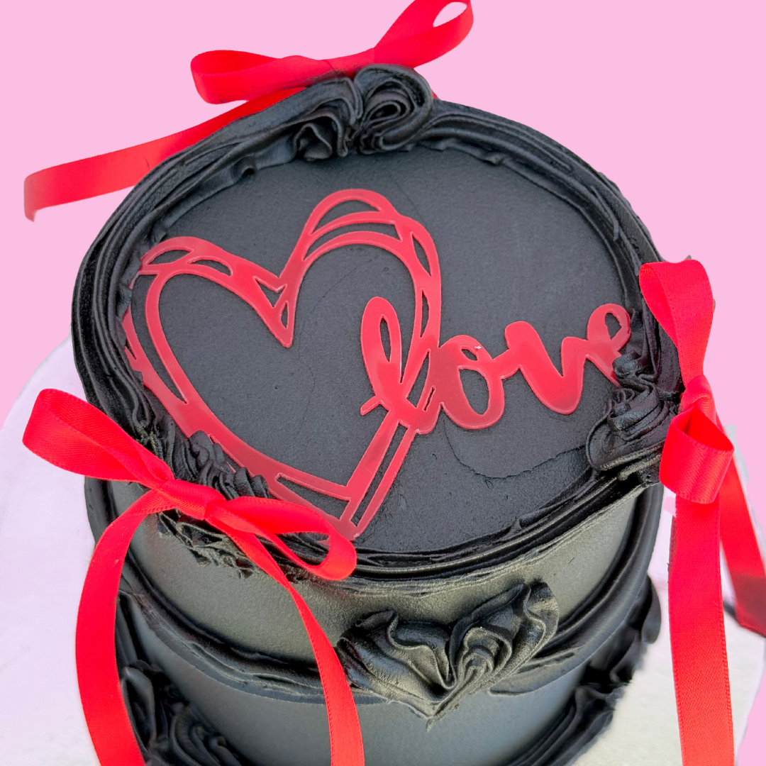 Black & Red Love Cake