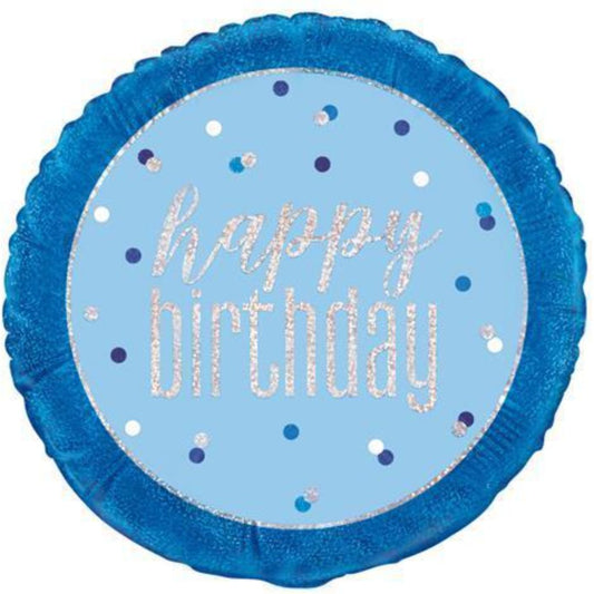 Large Helium Blue & Silver balloon (45cm)