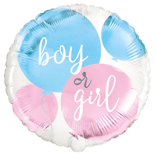 Large Helium Boy or Girl Balloon (45cm)