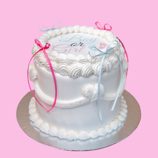 Burn away Gender Reveal Cake