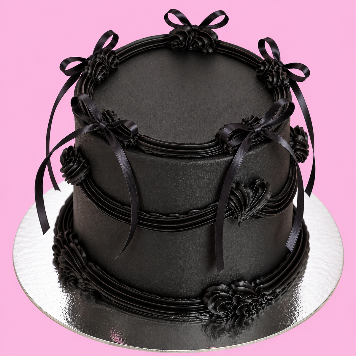 Noir & Black Ribbons Cake