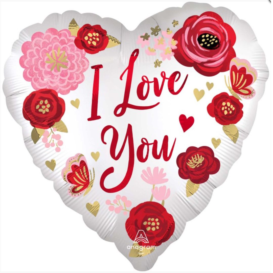 Large Helium I Love You Rose Balloon (45cm)