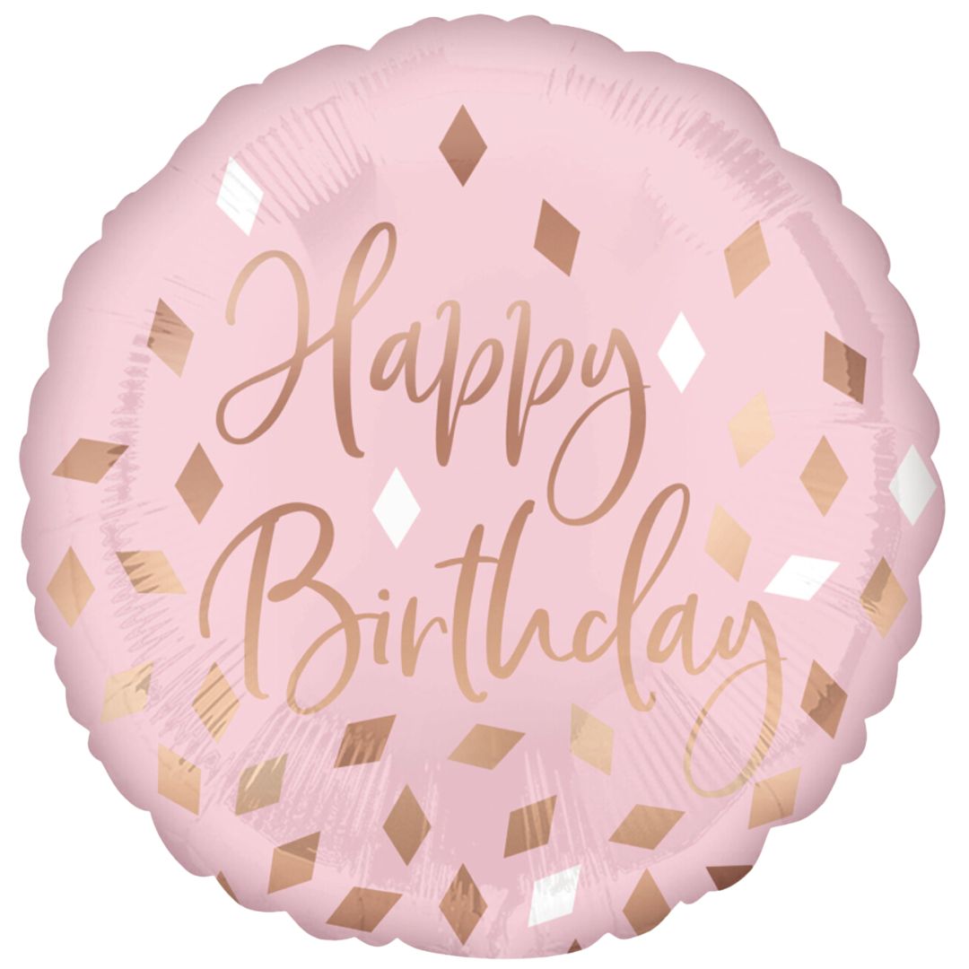 Large Helium Pink Gold HB Balloon (45cm)