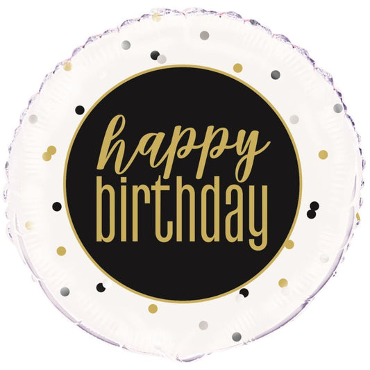 Large Helium White/BLK HB Balloon (45cm)
