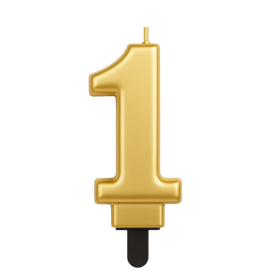 Gold Number Candle 1