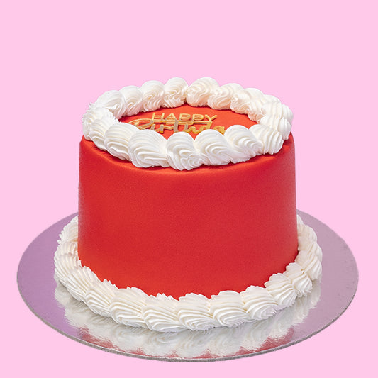 Red & White Vintage Custom Cake