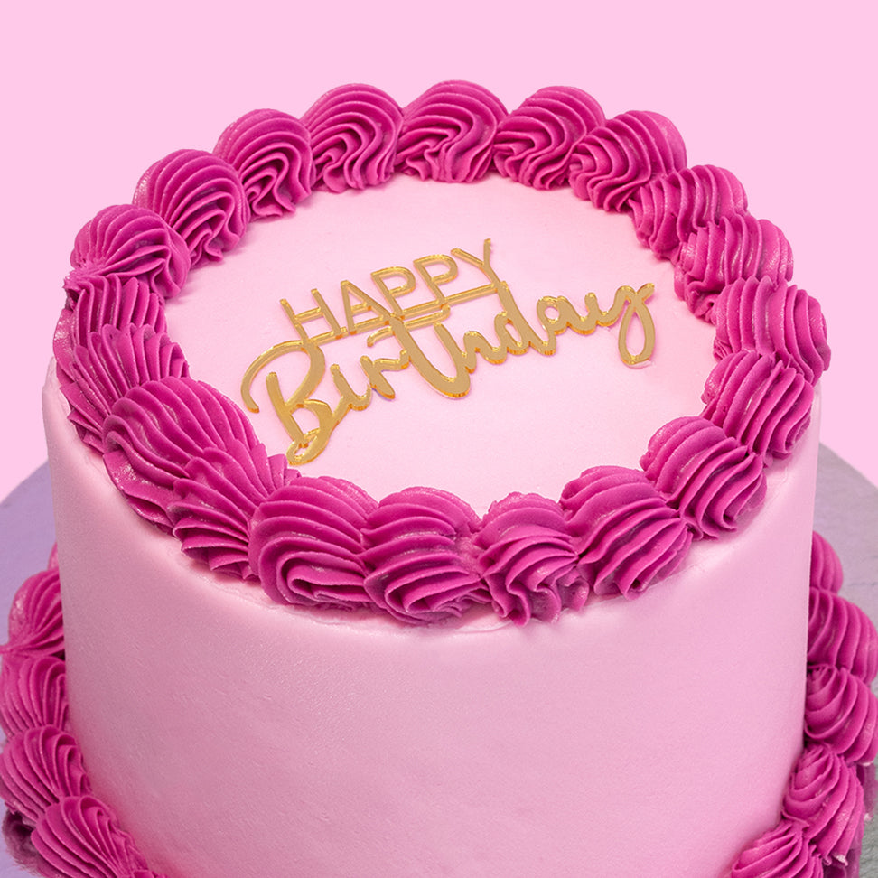 Light Pink & Pink Vintage Custom Cake