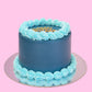 Dark & Light Blue Vintage Custom Cake